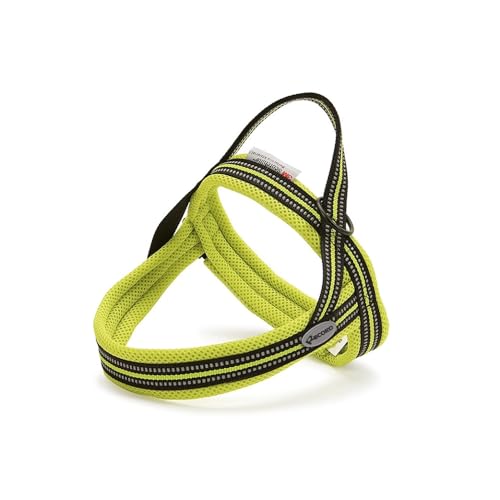 Record Hundegeschirr Dolomiti aus gewebtes Nylon Mit 3M ScotchLite Reflektierenden Bändern | Farbe Gelb, Größe 2XS, Umfang 42-50 cm Record Hundegeschirr Dolomiti aus gewebtes Nylon Mit 3M ScotchLite Reflektierenden Bändern | Farbe Gelb, Größe 2XS, Umfang 42-50 cm von Record