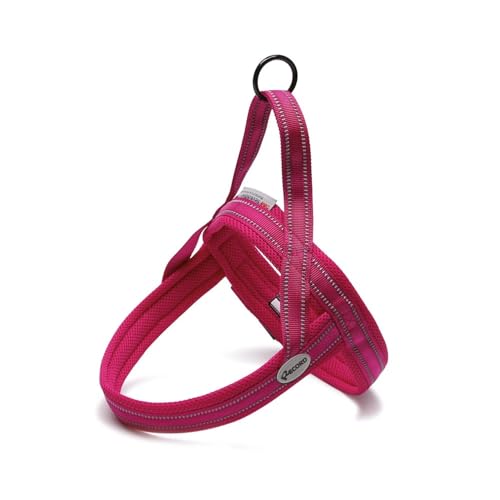 Record Hundegeschirr Dolomiti – Farbe Rosa – Größe 2XS – Umfang 42 – 50 cm – Material: Nylon geflochten mit reflektierenden 3M ScotchLite Bändern von Record
