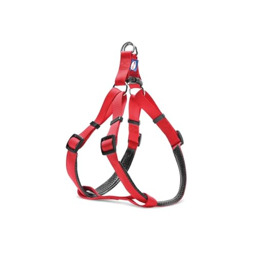 Record Hundegeschirr aus weich gepolstertem Nylon mit PVC-Beschichtung, Typ X Skapuliergeschirr | Farbe Rot, Größe L, Umfang 56-81 cm Record Hundegeschirr aus weich gepolstertem Nylon mit PVC-Beschichtung, Typ X Skapuliergeschirr | Farbe Rot, Größe L, Umfang 56-81 cm von Record
