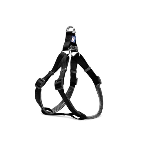 Record Hundegeschirr aus weich gepolstertem Nylon mit PVC-Beschichtung, Skapuliergeschirr Typ X | Farbe Schwarz, Größe L, Umfang 56-81 cm Record Hundegeschirr aus weich gepolstertem Nylon mit PVC-Beschichtung, Skapuliergeschirr Typ X | Farbe Schwarz, Größe L, Umfang 56-81 cm von Record