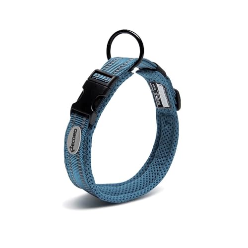 Record Hundehalsband Ande aus widerstandsfähigem Nylon mit Reflektierende Details und Kunststoff-Verschlussclip | Blau, Größe L,Breite - 2 cm, Umfang 45-50 cm Record Hundehalsband Ande aus widerstandsfähigem Nylon mit Reflektierende Details und Kunststoff-Verschlussclip | Blau, Größe L,Breite - 2 cm, Umfang 45-50 cm von Record