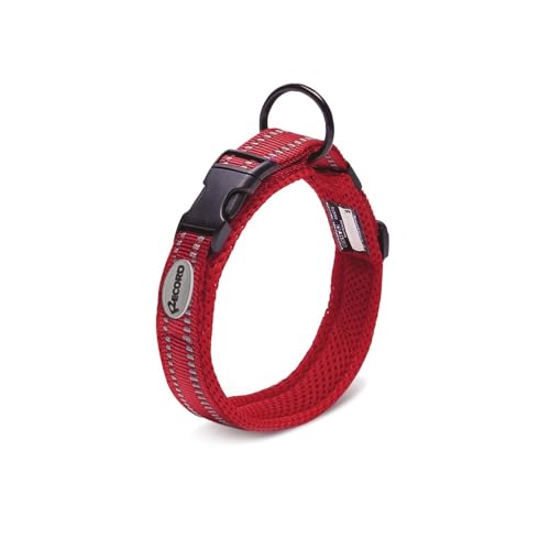 Record Hundehalsband Ande aus widerstandsfähigem Nylon mit reflektierenden Details und Verschlussclip aus Kunststoff | Farbe Rot, Größe L - 2 cm, Umfang 45-50 cm Record Hundehalsband Ande aus widerstandsfähigem Nylon mit reflektierenden Details und Verschlussclip aus Kunststoff | Farbe Rot, Größe L - 2 cm, Umfang 45-50 cm von Record