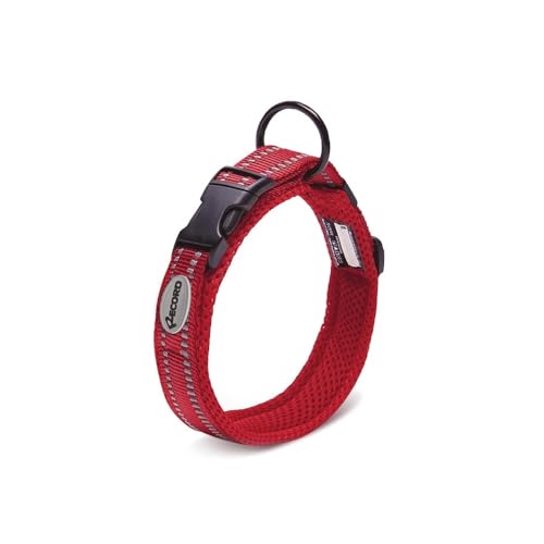Record Hundehalsband Ande aus widerstandsfähigem Nylon mit reflektierende Details und Kunststoffverschlussclip | Farbe Rot, Größe XXS - 1,5 cm, Umfang 28-30 cm Record Hundehalsband Ande aus widerstandsfähigem Nylon mit reflektierende Details und Kunststoffverschlussclip | Farbe Rot, Größe XXS - 1,5 cm, Umfang 28-30 cm von Record