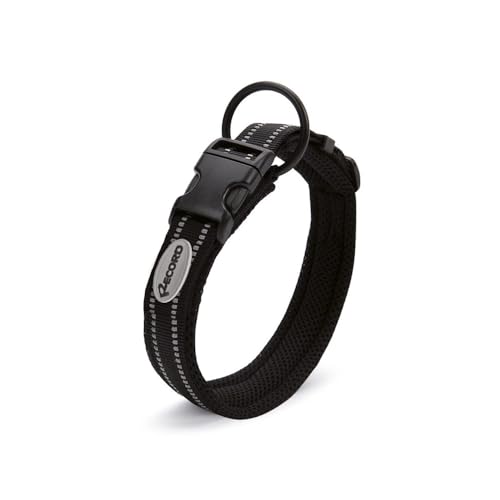 Record Hundehalsband Ande aus Hochwertiges Nylon mit reflektierenden Details und Kunststoff-Clip-Verschluss | Farbe Schwarz, Große L - 2 cm Breite, Umfang 45-50 cm Record Hundehalsband Ande aus Hochwertiges Nylon mit reflektierenden Details und Kunststoff-Clip-Verschluss | Farbe Schwarz, Große L - 2 cm Breite, Umfang 45-50 cm von Record