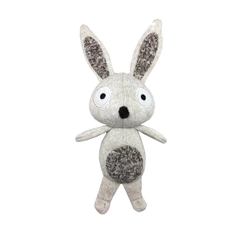 Record - Hundespiel aus Softy Plüsch - weiches und strapazierfähiges Hundespielzeug in Grautönen mit integriertem Quietscher für garantierten Spielspaß | Hase, 18 cm von Record