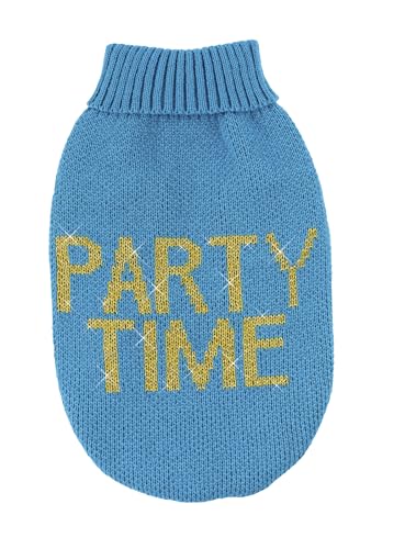 Record - Influencer-Hundepullover, weicher Rollkragenpullover mit elastischem Bein, Bestickt mit 'Party Time' Schriftzug | | Hellblau, L - Rückenlänge 45 cm Record - Influencer-Hundepullover, weicher Rollkragenpullover mit elastischem Bein, Bestickt mit 'Party Time' Schriftzug | | Hellblau, L - Rückenlänge 45 cm von Record