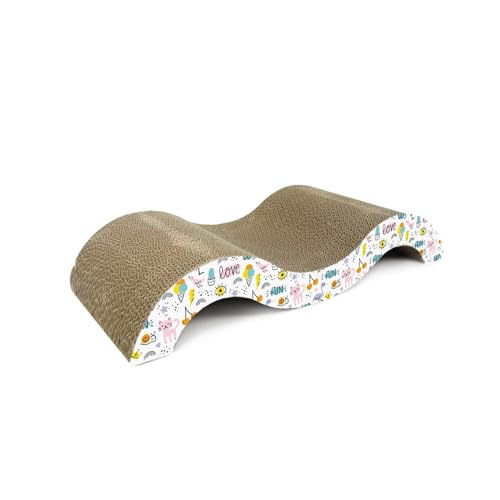 Record Kratzbaum Love & Fun aus widerstandsfähigem Karton mit Catnip, vollständig recycelbar | Farbe Havanna, Größe 49,5 x 9 x 23 cm Record Kratzbaum Love & Fun aus widerstandsfähigem Karton mit Catnip, vollständig recycelbar | Farbe Havanna, Größe 49,5 x 9 x 23 cm von Record