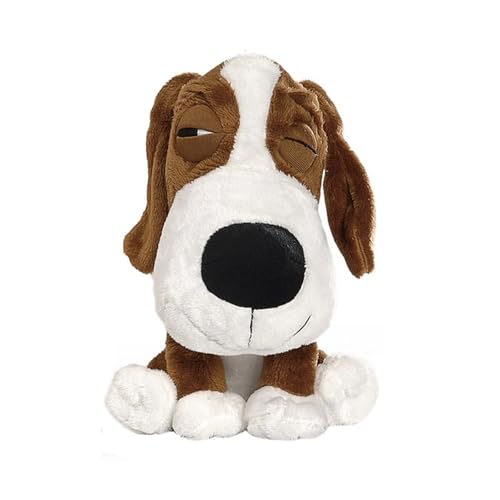 Record - Kuscheltier für Hunde mit Squeaker Lazy Dog - Größe 20 cm weicher Stoff - bissfest - süßes Kuscheltier für Welpen Hunde von Record