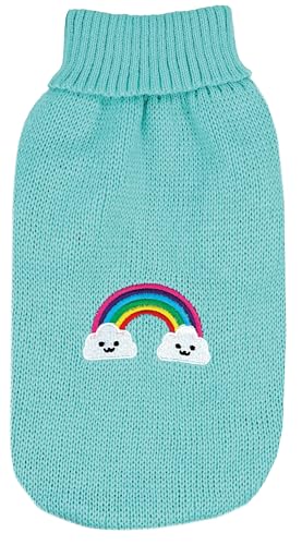Record - Magic Land Hundepullover, Rückenlänge 40 cm. Pullover mit Rollkragen, Regenbogenstickerei, Loch für Leine und Schlaufen an der Rückseite | Hellblau, M Record - Magic Land Hundepullover, Rückenlänge 40 cm. Pullover mit Rollkragen, Regenbogenstickerei, Loch für Leine und Schlaufen an der Rückseite | Hellblau, M von Record