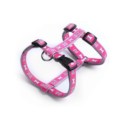 Record Hundegeschirr Ossicini-Geschirr für Hunde aus widerstandsfähigem Nylon mit schönem Muster und kleinen Gehörknöchelchen | Farbe Rosa, Größe L, Umfang 51-72 cm Record Hundegeschirr Ossicini-Geschirr für Hunde aus widerstandsfähigem Nylon mit schönem Muster und kleinen Gehörknöchelchen | Farbe Rosa, Größe L, Umfang 51-72 cm von Record