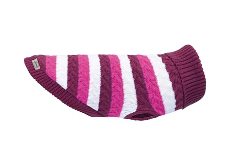 Record - Pullover für Hunde Modell Sie & Ihn. Hundepullover mit Rollkragen, weißes Streifenmuster mit Violett/Fuchsia-Nuancen, Loch für Leine und Pfoten Schlaufen | Lila, XL - Rückenlänge 50 cm Record - Pullover für Hunde Modell Sie & Ihn. Hundepullover mit Rollkragen, weißes Streifenmuster mit Violett/Fuchsia-Nuancen, Loch für Leine und Pfoten Schlaufen | Lila, XL - Rückenlänge 50 cm von Record