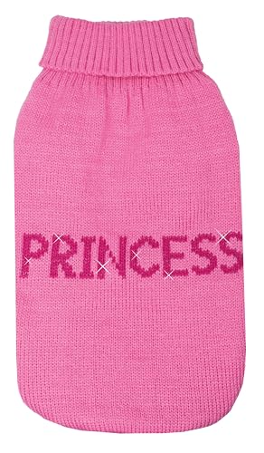 Record - Pullover für Hunde Royal Prince. Pullover mit Stehkragen und Schriftzug Princess aus Metallfäden, Loch Leine und maschinenwaschbar| Rosa, Rückenlänge 50 cm Record - Pullover für Hunde Royal Prince. Pullover mit Stehkragen und Schriftzug Princess aus Metallfäden, Loch Leine und maschinenwaschbar| Rosa, Rückenlänge 50 cm von Record