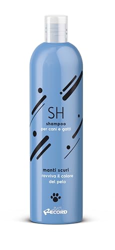 Record Shampoo für Hunde und Katzen. Revitalisiert die Farbe und die natürlichen Reflexe durch Erhöhung des Glanzes und der Leichtigkeit beim Kämmen | dunkle Mäntel, 250 ml von Record