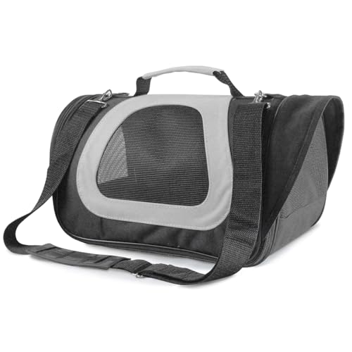 Record - Transportbox für Hunde und Katzen, zweifarbig, aus Stoff, Tasche für Hunde mit Leine und Innentasche, Netzseiten für Belüftung und Sichtbarkeit- | Maße: L - 45 x 28 x 29 h Record - Transportbox für Hunde und Katzen, zweifarbig, aus Stoff, Tasche für Hunde mit Leine und Innentasche, Netzseiten für Belüftung und Sichtbarkeit- | Maße: L - 45 x 28 x 29 h von Record