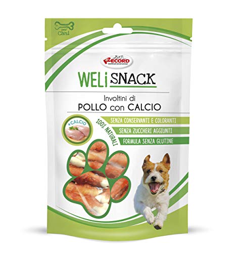 Record Welisnack Hühnerbrötchen Nahrungsergänzungsmittel für Hunde, angereichert mit Kalzium, 80 g von Record