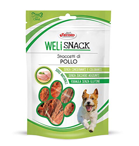 Record Welisnack Hühnerfleisch Nahrungsergänzungsmittel für Hunde, reich an Protein, 80 g von Record