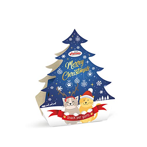 Snack Leckereien mit Käse für Katzen Weihnachtsgeschenk Verpackung Weihnachtsbaum Merry Christmas von Record
