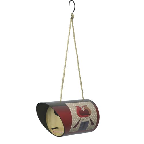 Red Carpet Studios Charley Harper Vogelhaus im Mid-Century-Stil für Küken, Kleiber, Meisen und Warblers, Zylinder-Vogelhaus, 44 cm lang, rote Vogelromantik Red Carpet Studios Charley Harper Vogelhaus im Mid-Century-Stil für Küken, Kleiber, Meisen und Warblers, Zylinder-Vogelhaus, 44 cm lang, rote Vogelromantik von Red Carpet Studios