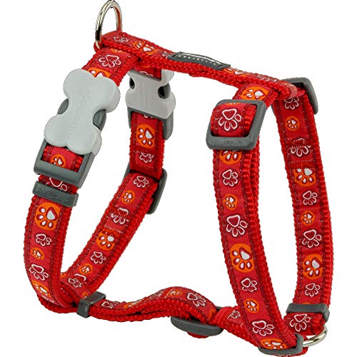 Red Dingo 9330725056589 Petral Hund Paw Impression, M, Rot von Red Dingo