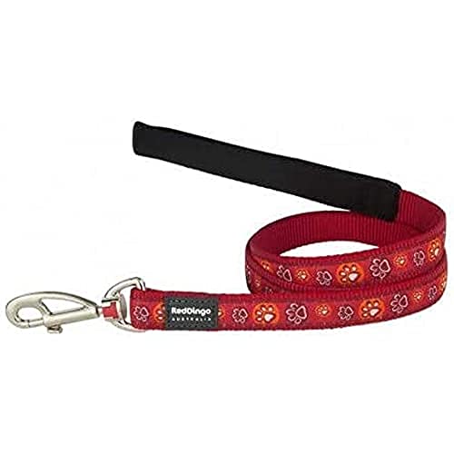 Red Dingo 9330725056619 Hundeleine Paw Impression, L, Rot Red Dingo 9330725056619 Hundeleine Paw Impression, L, Rot von Red Dingo