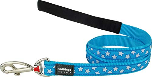 Red Dingo Designer Hundeleine, weiße Sterne auf Türkis, 15mm x 1,2 m, Größe S Red Dingo Designer Hundeleine, weiße Sterne auf Türkis, 15mm x 1,2 m, Größe S von Red Dingo