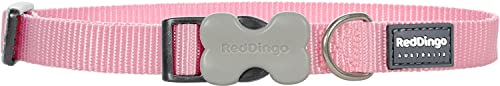 Red Dingo Einfaches Hundehalsband aus Nylon mit einzigartigem Verschluss, verstellbar, in Größe L und Farbe Rose, für alle Hunderassen und Altersstufen von Red Dingo