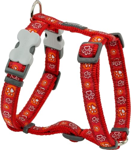 Red Dingo GmbH 9330725042933 Petral Perro Paw Impression Hundegeschirr, Größe: S, rot von Red Dingo