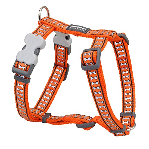 Red Dingo Hundegeschirr mit reflektierendem Knochen, 46-76 cm, Orange von Red Dingo