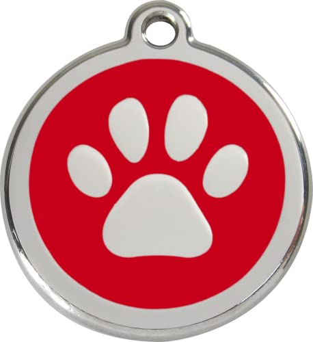 Red Dingo Hundemarke Pfote inklusive Gravur (M, rot) von Red Dingo