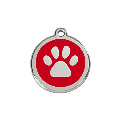 Red Dingo Hundemarke Pfote inklusive Gravur (S, rot) von Red Dingo