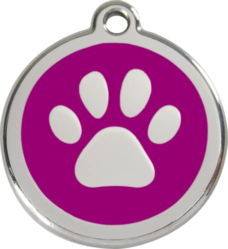 Red Dingo Hundemarke Pfote inklusive Gravur (S, violett) von Red Dingo