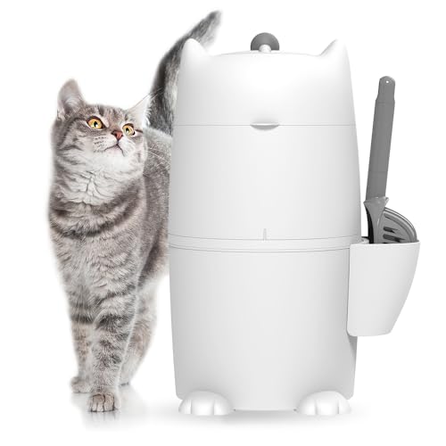 Red Rocket Pets Litter Trash Can for Cat Kitty Twister Plus, Litter Disposal System, No Smell Litter Storage Container with Scooper, 2X Refill Bags and 2X Charcoal Sachets (Standard) von Red Rocket