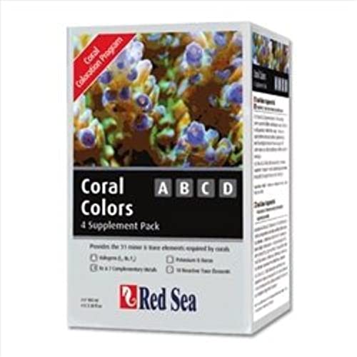 Red Sea Fish Pharm are22040 4er Pack Coral Farben ABCD Nahrungsergänzungsmittel für Aquarium, 100 ml von Red Sea