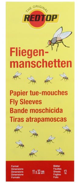 RedTop® 12x Fliegenmanschetten 11x32cm, Fliegenfänger zur Bekämpfun... von RedTop