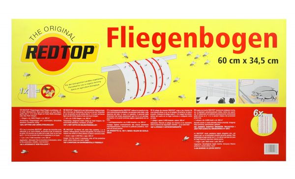 RedTop® 6x Fliegenbogen 60x34,5cm, Fliegenfänger zur Fliegenbekämpf... von RedTop