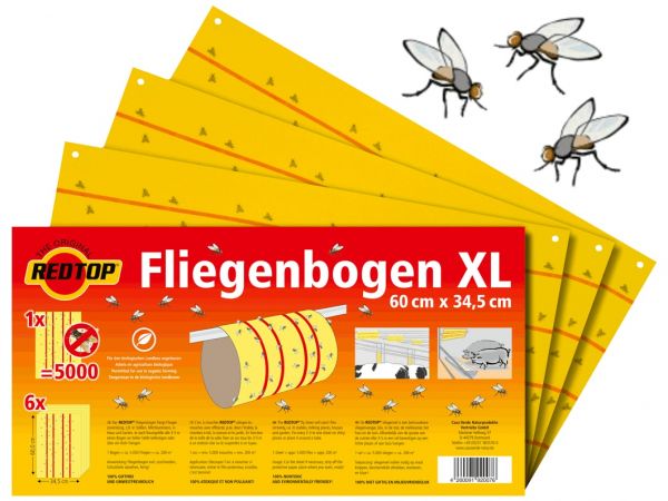 RedTop Fliegenbogen 60x34cm - Stall Fliegenfänger Klebefolie - 6 Stück RedTop Fliegenbogen 60x34cm - Stall Fliegenfänger Klebefolie - 6 Stück von RedTop