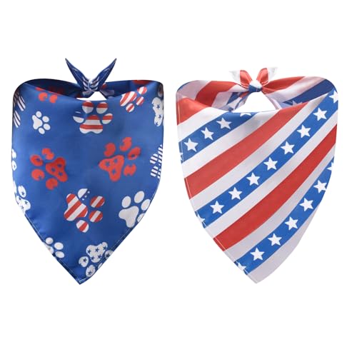 Redvigh Hundehalstücher zum 4. Juli, amerikanische patriotische Katze, Halstuch, Haustierkostüm, verstellbar, Urlaubs-Outfit, waschbar, Dreieckstuch für kleine bis mittelgroße Haustiere, 2 Stück Redvigh Hundehalstücher zum 4. Juli, amerikanische patriotische Katze, Halstuch, Haustierkostüm, verstellbar, Urlaubs-Outfit, waschbar, Dreieckstuch für kleine bis mittelgroße Haustiere, 2 Stück von Redvigh