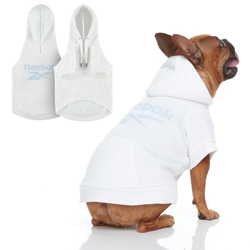 Reebok Hunde-Kapuzenpullover – Fleecepullover mit Loch für die Leine, Winter-Sweatshirt für kleine, mittelgroße und große Hunde, Premium-Herbstpullover, gemütliches, warmes Weihnachtsoutfit von Reebok