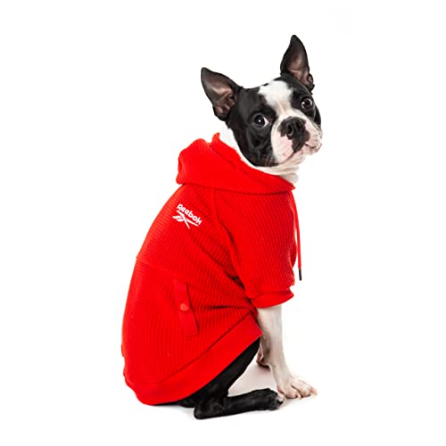 Reebok Hunde-Kapuzenpullover,Fleece-Hundepullover mit Loch für die Leine, kaltes Winter, Hunde-Sweatshirt für kleine, mittelgroße und große Hunde, warm, perfektes Hunde-Weihnachtsoutfit von Reebok