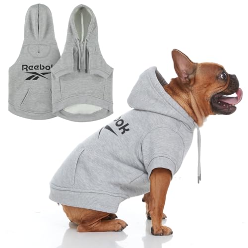 Reebok Hunde-Kapuzenpullover,Fleece-Hundepullover mit Loch für die Leine, kaltes Winter, Hunde-Sweatshirt für kleine, mittelgroße und große Hunde, warm, perfektes Hunde-Weihnachtsoutfit von Reebok