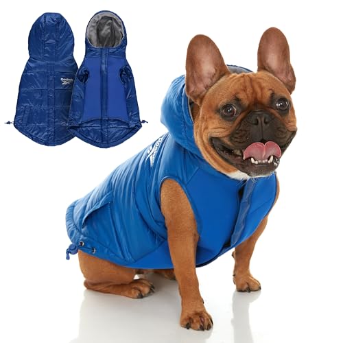 Reebok Hunde-Pufferjacke – wasserdichte Hundekleidung mit Kapuzenpullover, Hunde-Winterkleidung für kleine, mittelgroße und große Hunde, perfekt für kaltes Wetter, kommt mit Loch für die Leine von Reebok