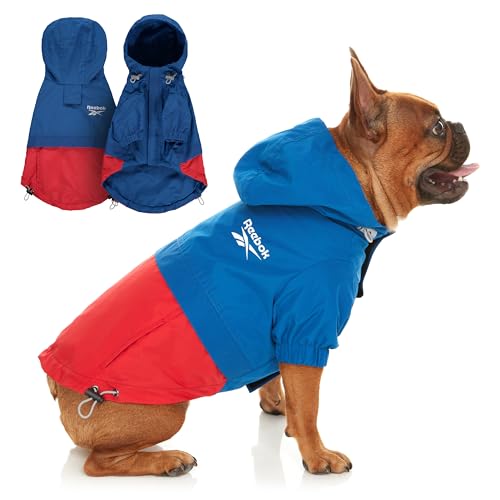 Reebok Hunde-Regenmantel – Hundemantel mit Kapuze, wasserdichte Hunde-Regenjacke für kleine bis große Hunde, verstellbarer Kordelzug, hautfreundlicher, leichter Hunde-Regenmantel von Reebok