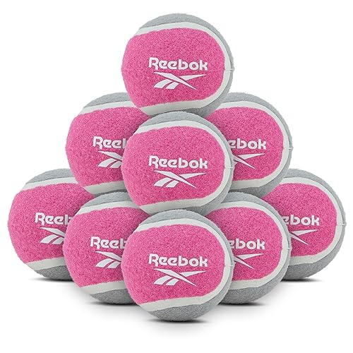 Reebok Tennisbälle für Hunde – 12 Stück Hunde-Tennisbälle für Spaß im Freien, tolle Hunde-Tennisbälle für aggressive Kauer, mit rosa gelben und blauen Tennisbällen für Hunde, hundesichere Tennisbälle von Reebok