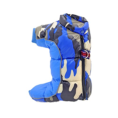 Reepetty Winter Warmer Hundepullover Pet Dog Camouflage Baumwolle gefütterte Jacke Kältebeständige Jacke Jacke Hundepullover Mit Geschirr von Reepetty