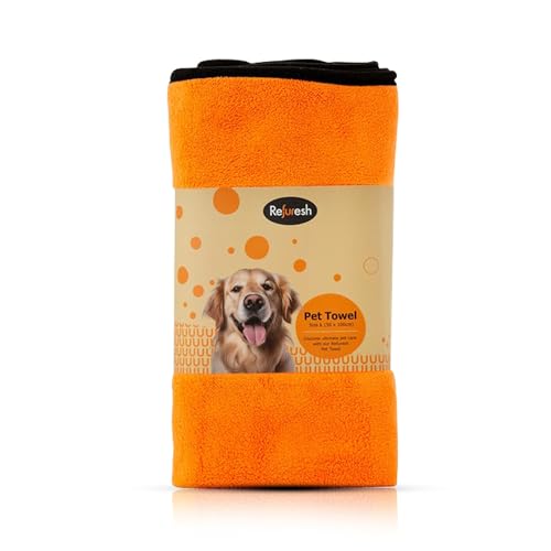 Refuresh Super saugfähiges Hunde-Badetuch, schnell trocknend, XL-Hundehandtuch für Haustierpflege, Hundewäsche und Reisen, schnell trocknendes Haustierhandtuch für Hunde, Katzen und Welpen, 140 cm Refuresh Super saugfähiges Hunde-Badetuch, schnell trocknend, XL-Hundehandtuch für Haustierpflege, Hundewäsche und Reisen, schnell trocknendes Haustierhandtuch für Hunde, Katzen und Welpen, 140 cm von Refuresh