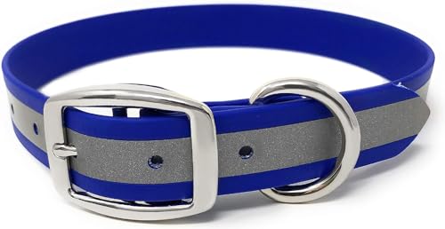 Regal Dog Products Reflektierendes Hundehalsband für Kleine, Mittelgroße, Große Hunde (Blau) - Halsband Reflektierend für Hund mit Auffälliger Farbe - Hunde Halsband für Welpen bis Grosse Hunde von Regal Dog Products