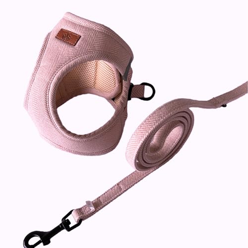 Luxuriöses Tweed-Hundegeschirr und Leine, neutrales ästhetisches Design in Braun, Creme, Schwarz und Weiß, von der britischen Landschaft inspiriert, für Welpen oder Hunde, langlebig, Premium-Komfort von Regal Hound