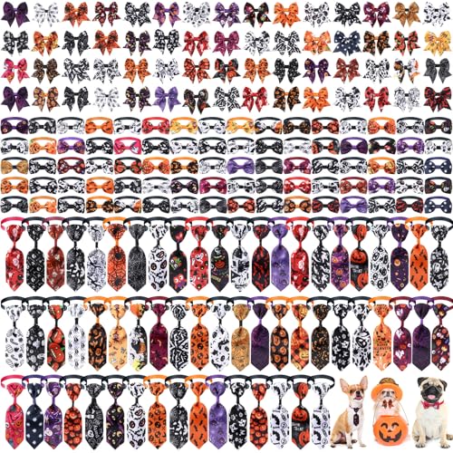 Reginary 200-teiliges Halloween-Fliegen-Set für Hunde, enthält 80 Hundefliegen, 60 Haustier-Krawatten, 60 Halsbänder, verstellbare Kürbis-Geist-Katze, Haustier-Fliege für kleine, mittelgroße Welpen Reginary 200-teiliges Halloween-Fliegen-Set für Hunde, enthält 80 Hundefliegen, 60 Haustier-Krawatten, 60 Halsbänder, verstellbare Kürbis-Geist-Katze, Haustier-Fliege für kleine, mittelgroße Welpen von Reginary