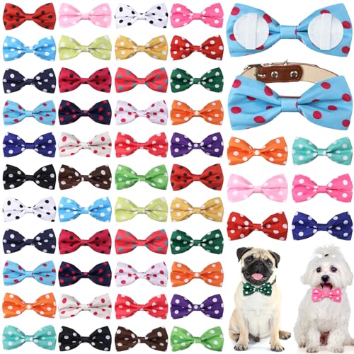Reginary 50 Stück Hunde-Fliegen, Haustierhalsband, Schleife, Welpenhalsband-Befestigung mit Gummibändern für kleine, mittelgroße Katzen, Haustierpflege, Charms, Zubehör, Hochzeit, Geburtstag, Anlass Reginary 50 Stück Hunde-Fliegen, Haustierhalsband, Schleife, Welpenhalsband-Befestigung mit Gummibändern für kleine, mittelgroße Katzen, Haustierpflege, Charms, Zubehör, Hochzeit, Geburtstag, Anlass von Reginary