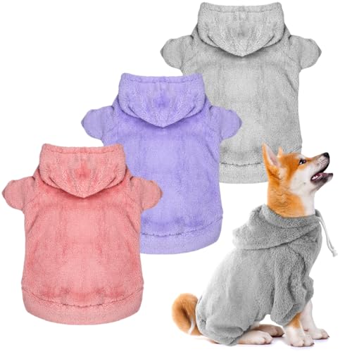 Reginary Hunde-Kapuzenpullover, flauschig, warm, weich, für Herbst und Winter, Kälte, bequeme Hundekleidung für kleine bis große Hunde, Größe M, 3 Stück Reginary Hunde-Kapuzenpullover, flauschig, warm, weich, für Herbst und Winter, Kälte, bequeme Hundekleidung für kleine bis große Hunde, Größe M, 3 Stück von Reginary